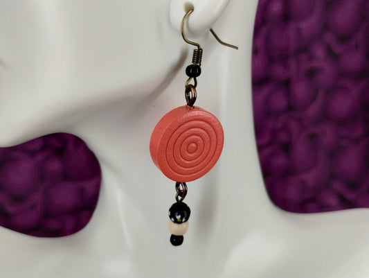 Orange Disc Earrings
