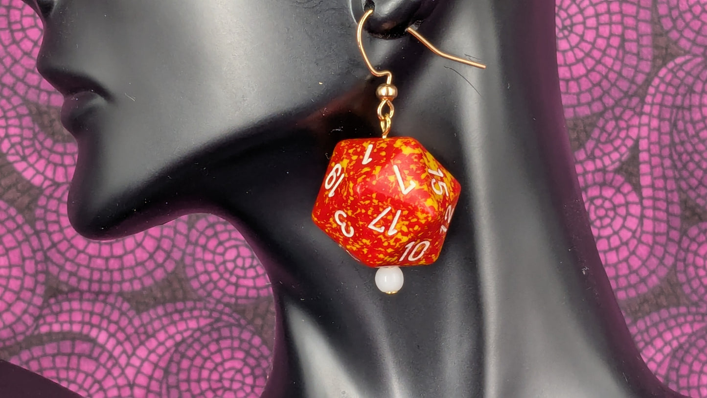 20 Sided Dice Earrings - Assorted Colors