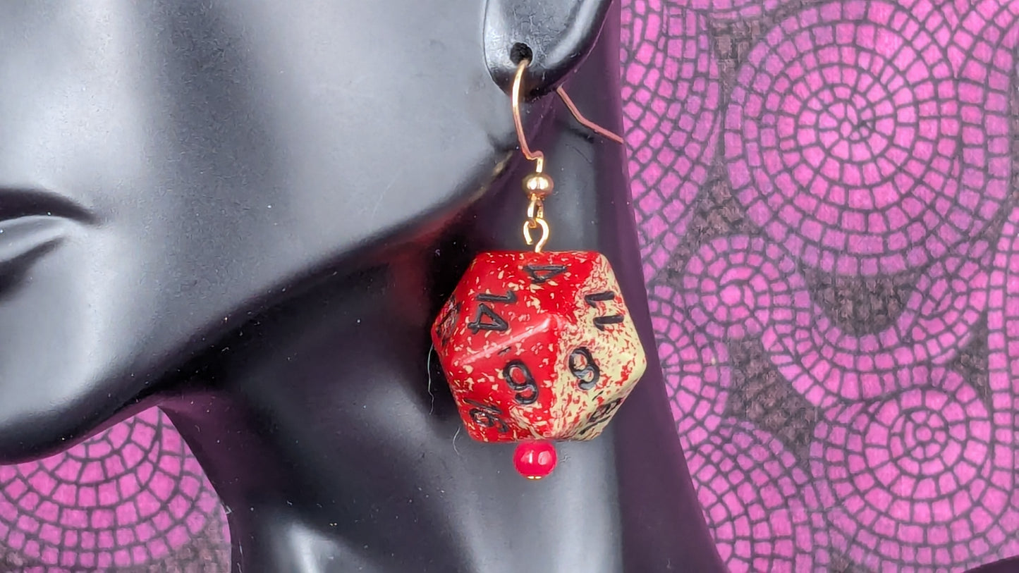20 Sided Dice Earrings - Assorted Colors