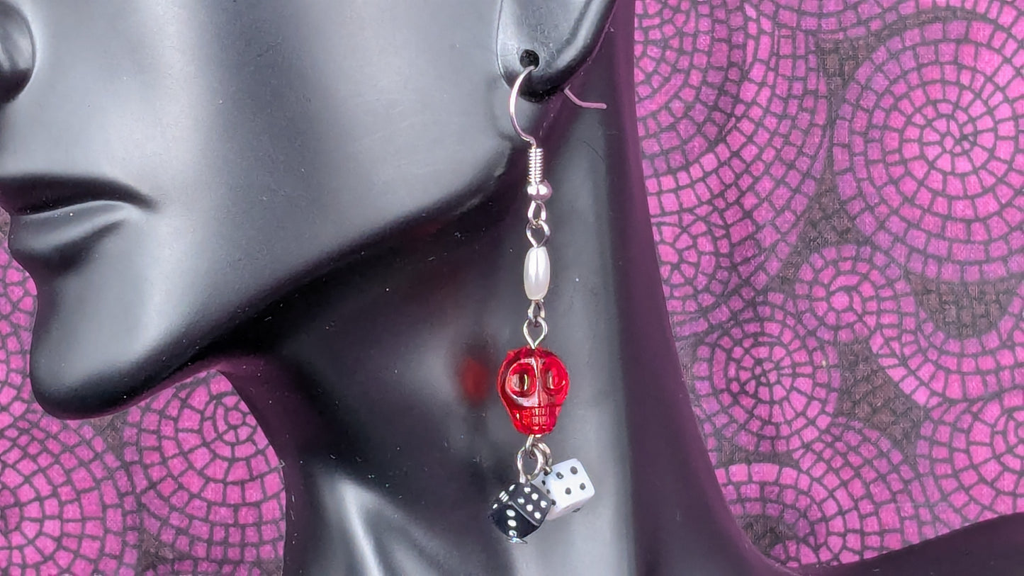 Red Skull Earrings