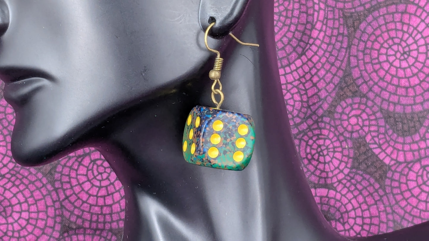6 Sided Dice Earrings -Assorted Colors