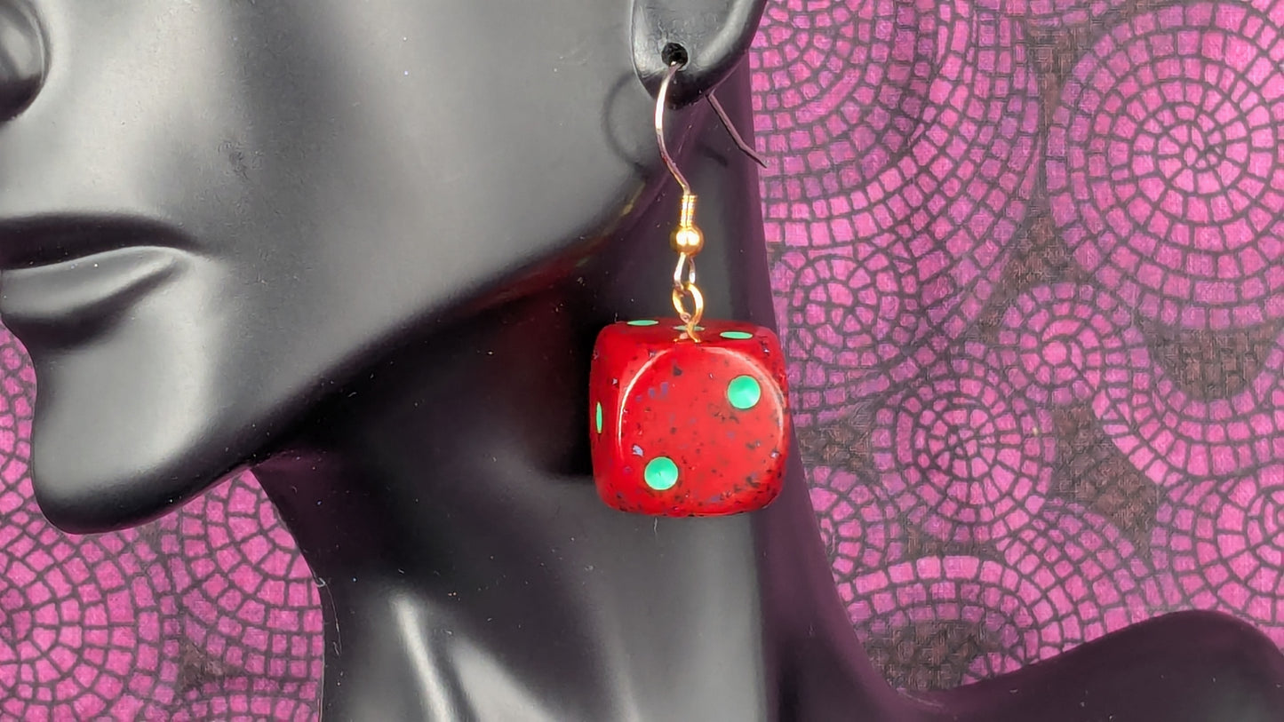 6 Sided Dice Earrings -Assorted Colors