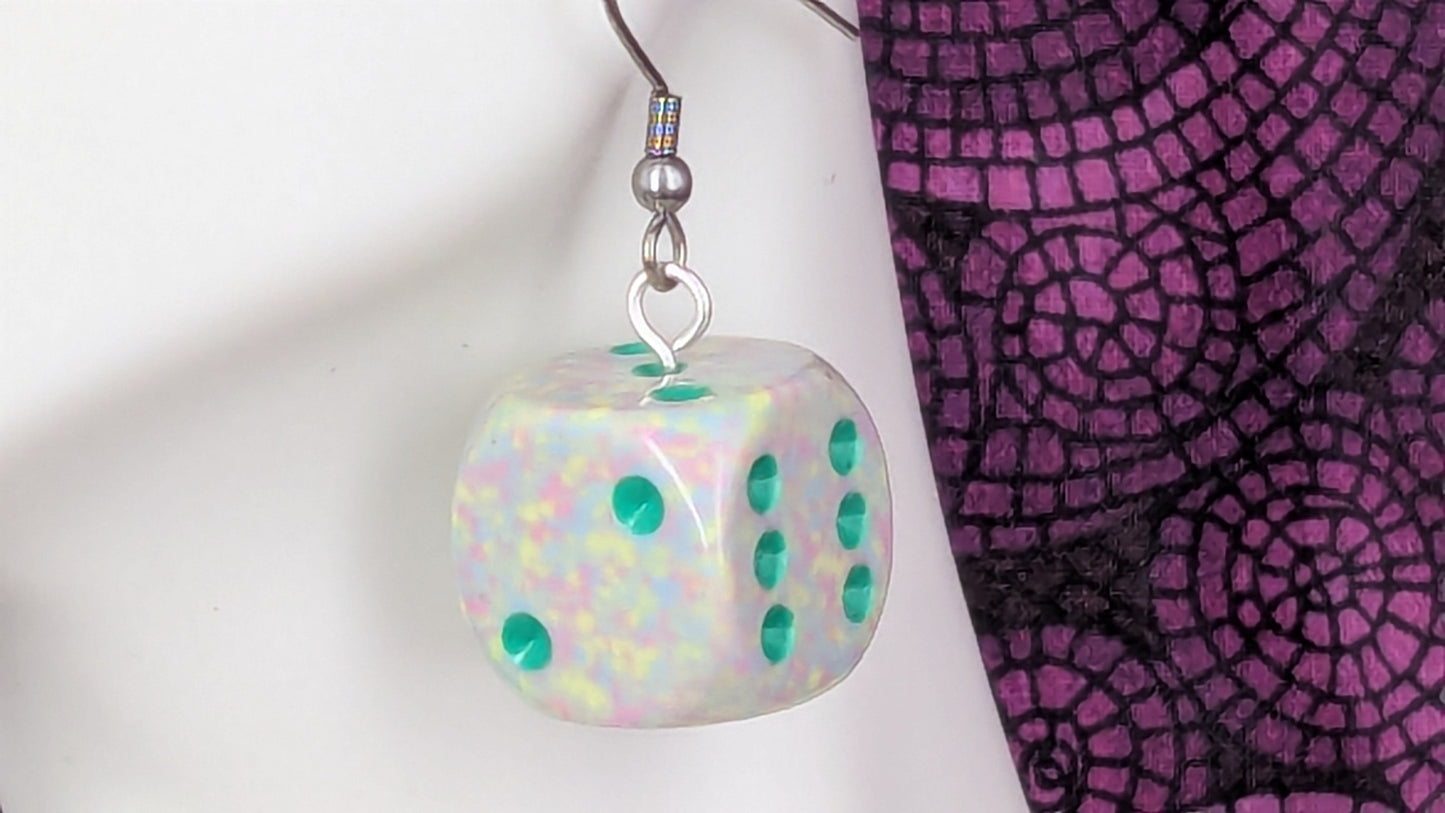 6 Sided Dice Earrings -Assorted Colors