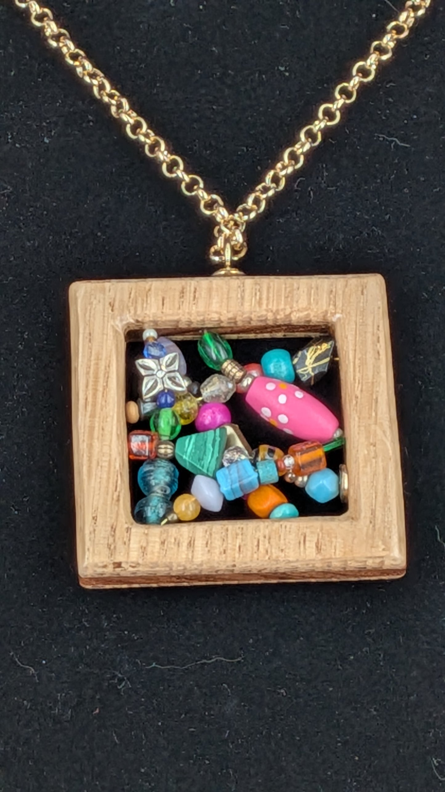 Square Wooden Pendant