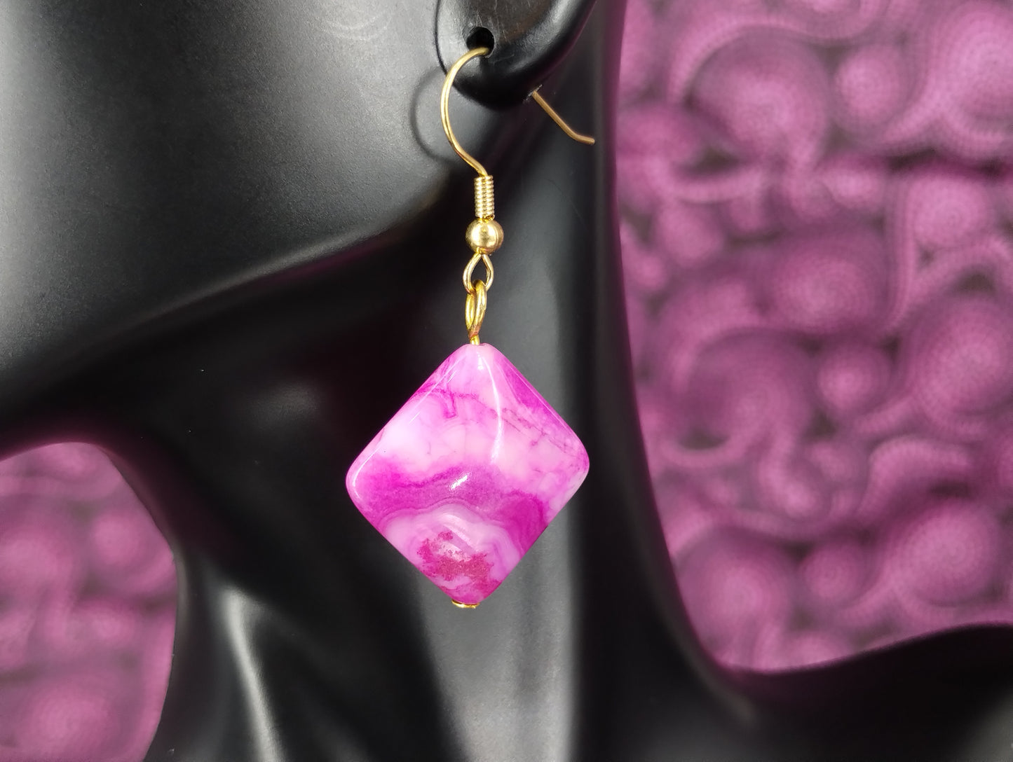 Pink Square Dangles