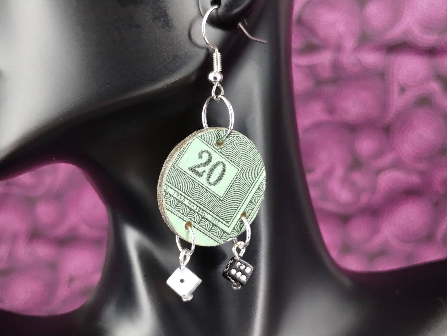 Gamepiece Money Earrings 1 disk - Assorted Colors