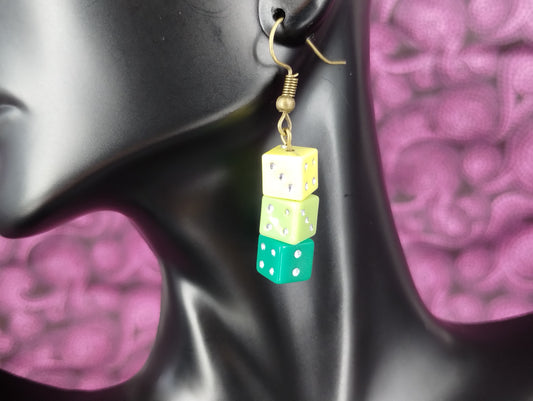 6 Sided Dice Stack Earrings