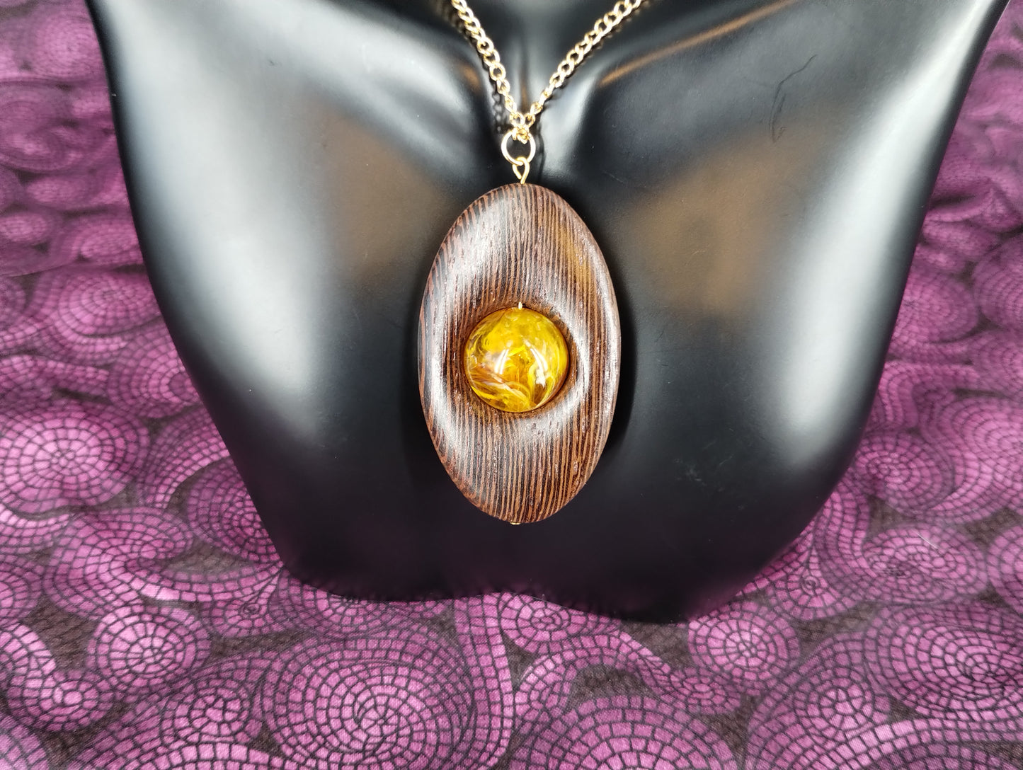 Oval with Yellow Glass