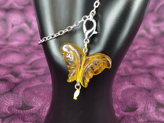 Amber Butterfly Charm