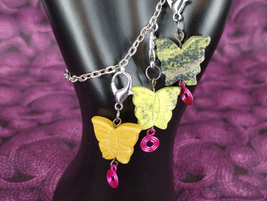 Stone Butterfly Charm