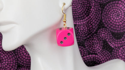 6 Sided Dice  Earrings -Assorted Colors