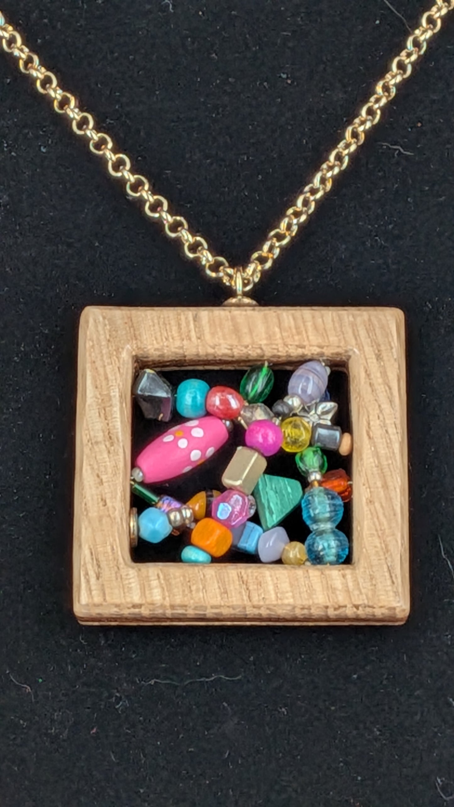 Square Wooden Pendant