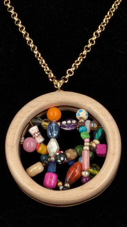 Round Wooden Pendant