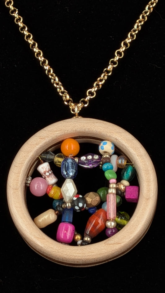 Round Wooden Pendant