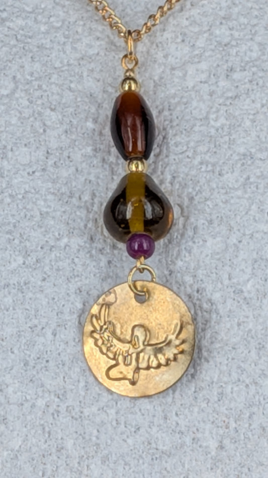Bead & Coin Pendant Necklace