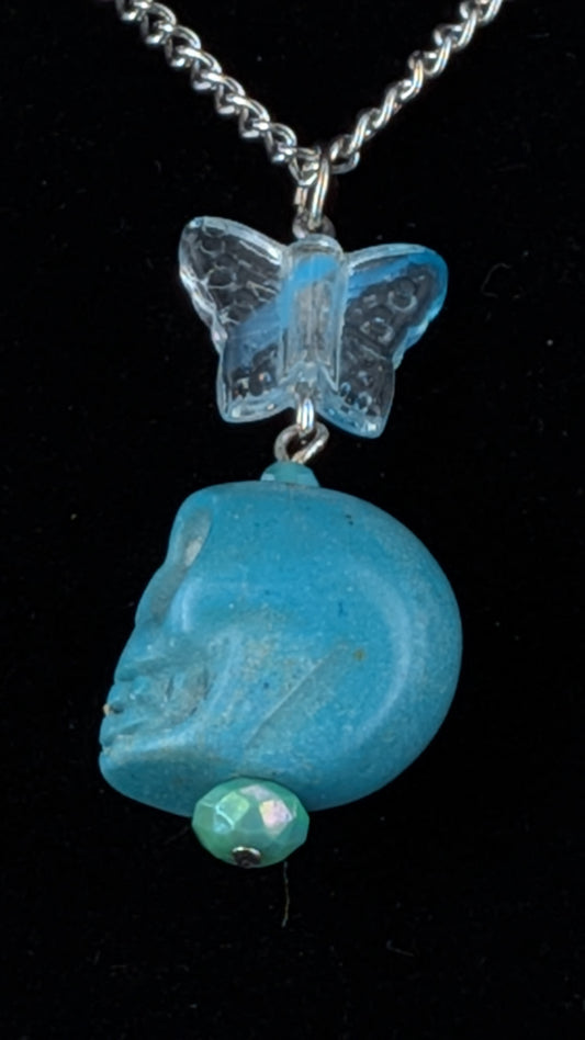 Blue Skull & Butterfly