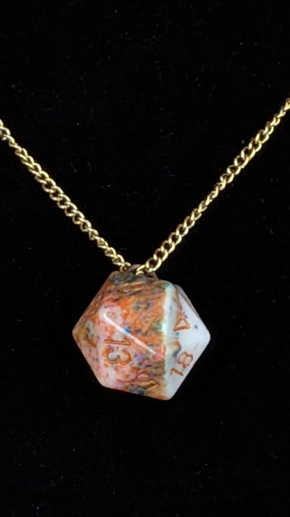 Necklace - Single Die - Assorted D20