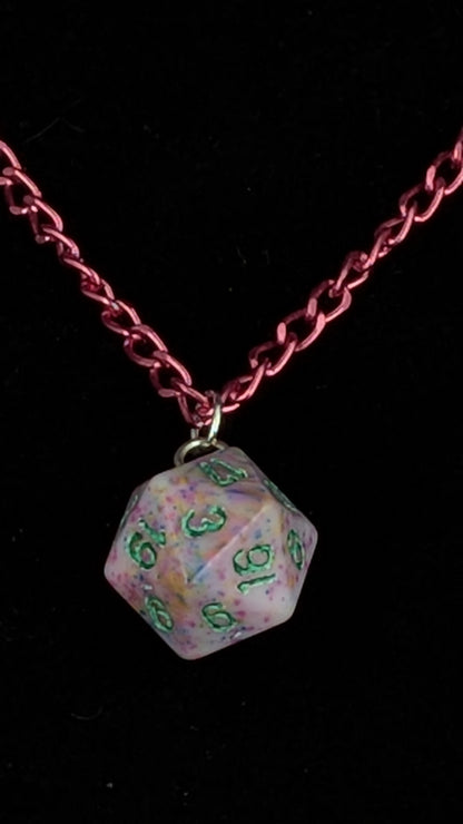 Necklace - Single Die - Assorted D20