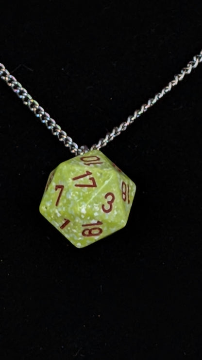 Necklace - Single Die - Assorted D20
