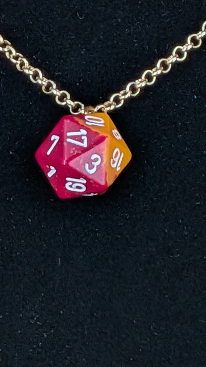 Necklace - Single Die - Assorted D20
