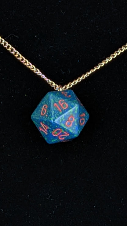 Necklace - Single Die - Assorted D20