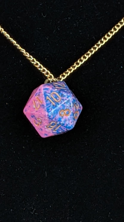 Necklace - Single Die - Assorted D20