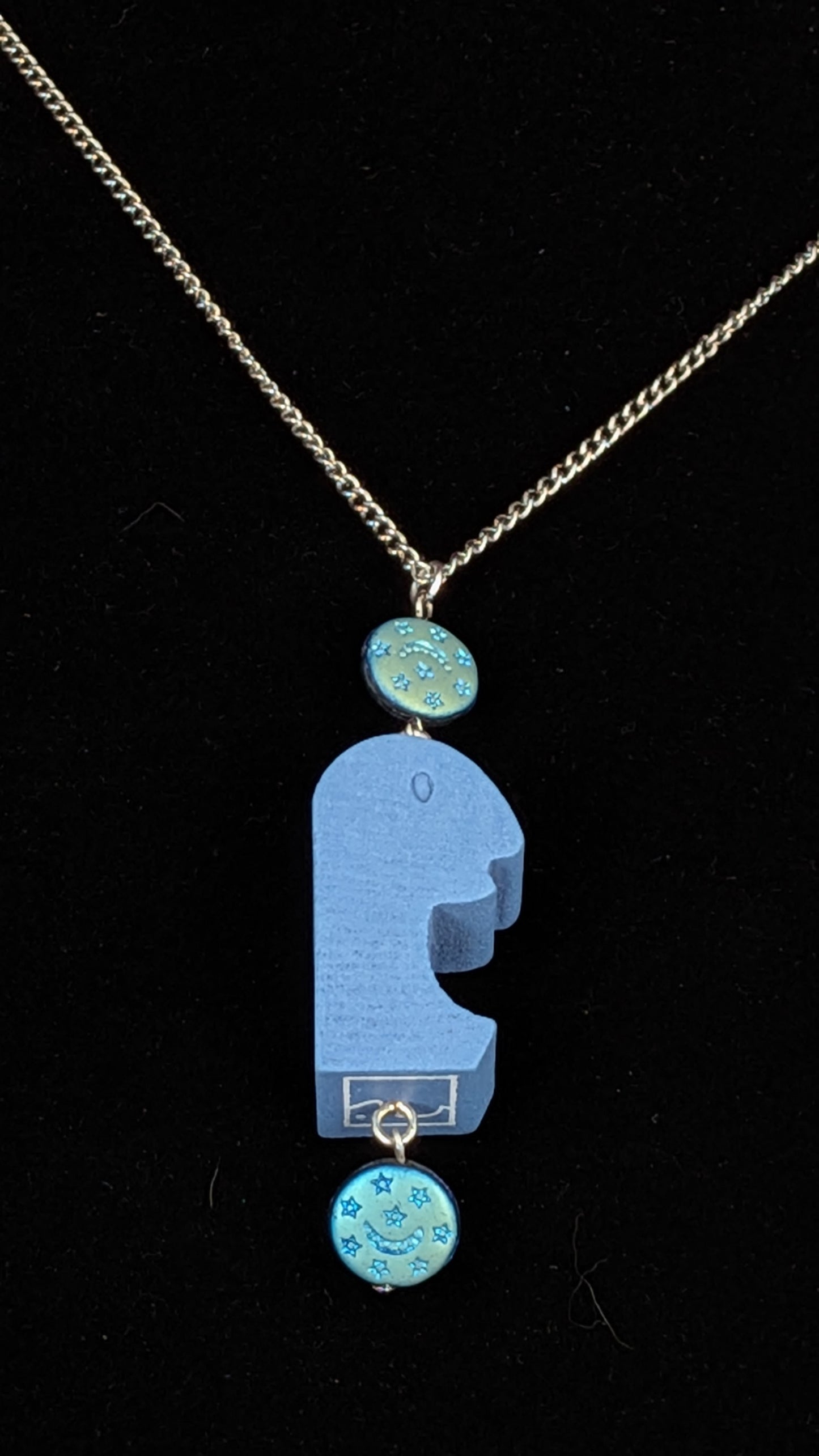 Blue Game Piece Necklace