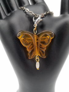 Amber Butterfly Charm