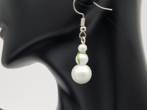 Snowman with Green Scarf Dangles