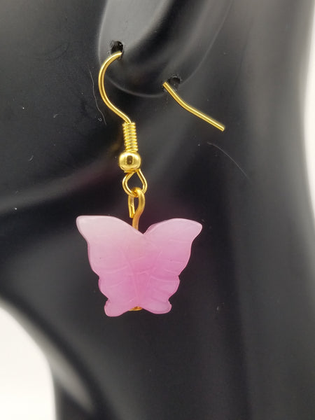 Pink Butterfly Dangles