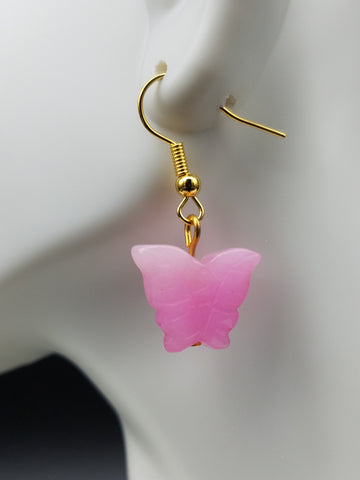 Pink Butterfly Dangles