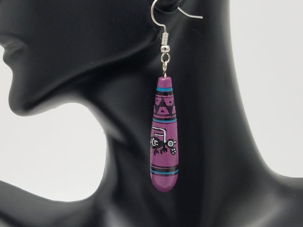 Purple Peruvian Dangle Earrings