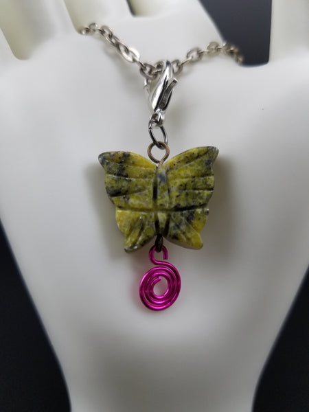 Stone Butterfly Charm